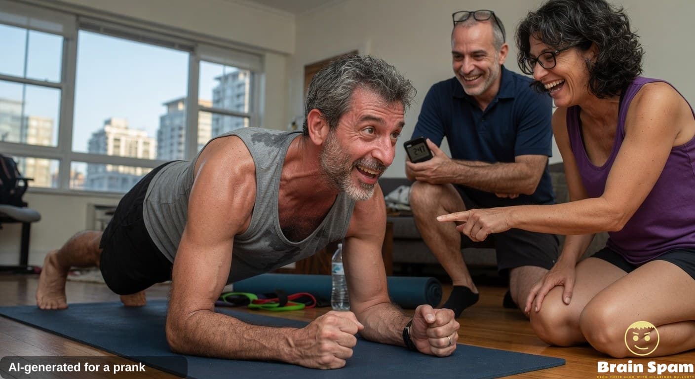 Omar Petrakis attempts plank challenge and discovers new muscles